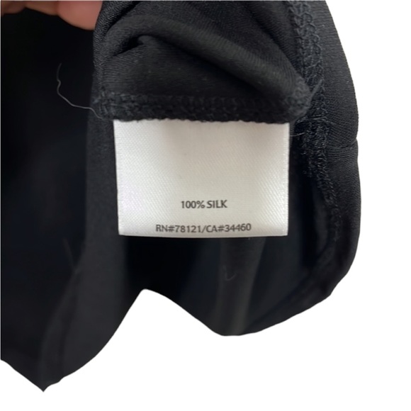 Eileen Fisher Black 100% Silk Slip Tank Dress Sz M - Picture 3 of 4